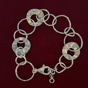 Silpada B1217 Lightweight Sterling Silver Bracelet w3 hammered circles